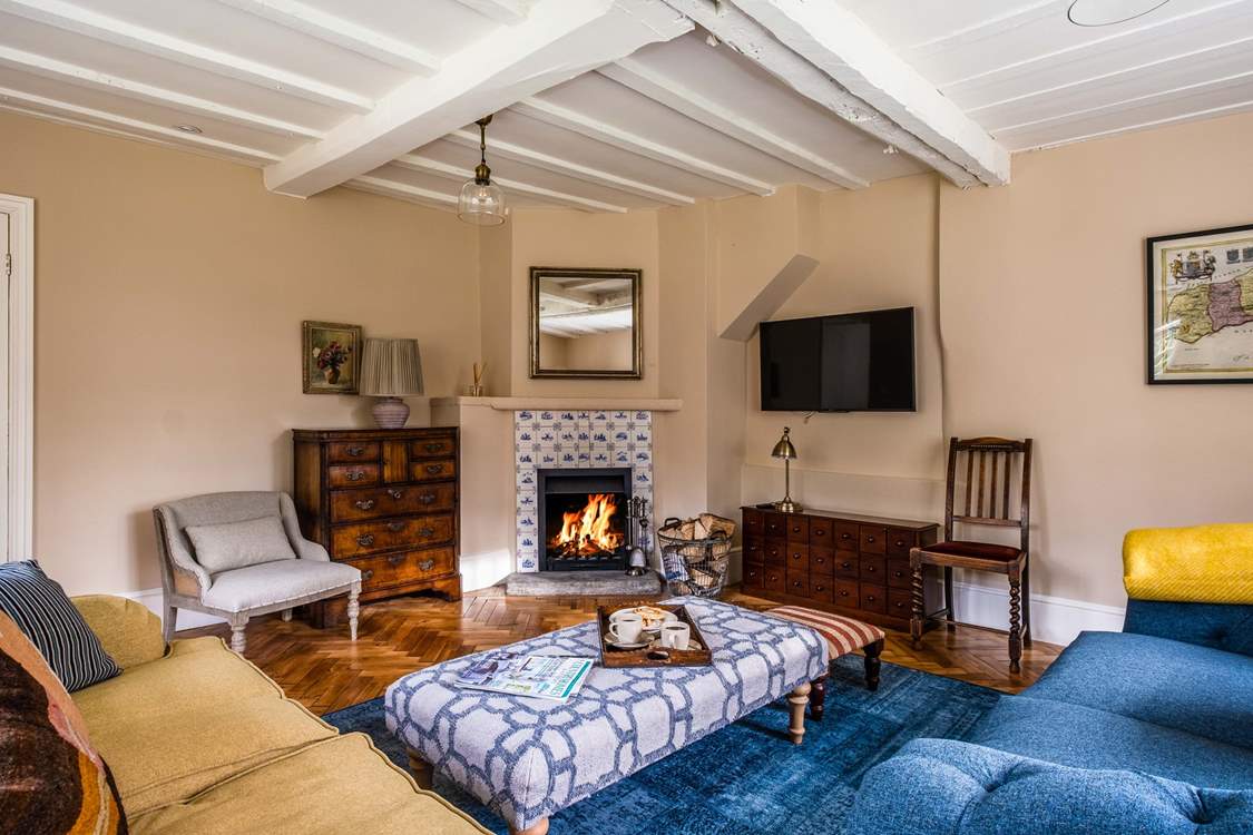 The open fire will keep you toasty during cooler months.