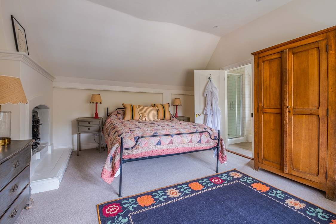 All four bedrooms on the first floor have comfy king-size beds.