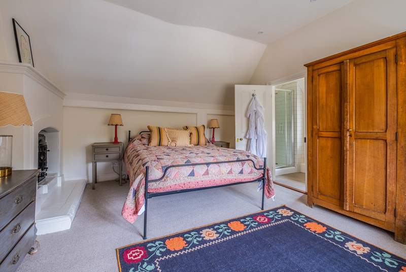 All four bedrooms on the first floor have comfy king-size beds.