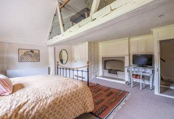 The mezzanine sits above this bedroom. Please note it is not suitable for children.