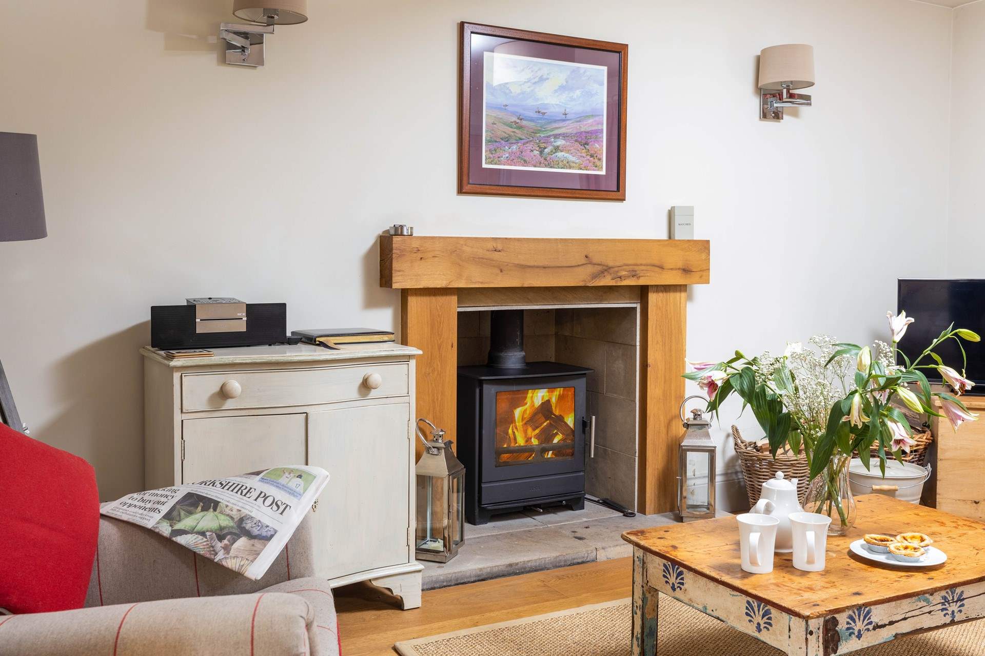 The cosy wood-burner will keep you warm throughout the year.