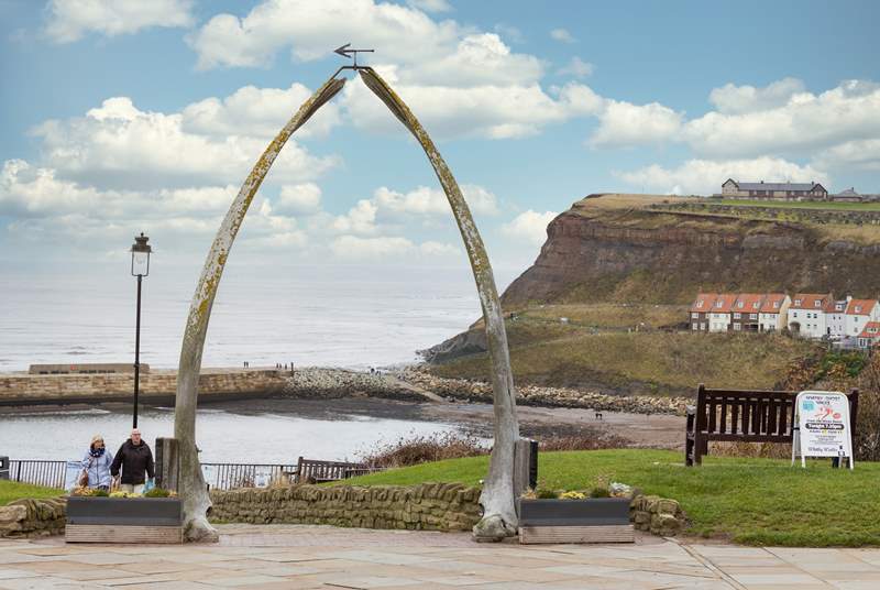 The whale bone arch is a reminder of the history of Whitby.