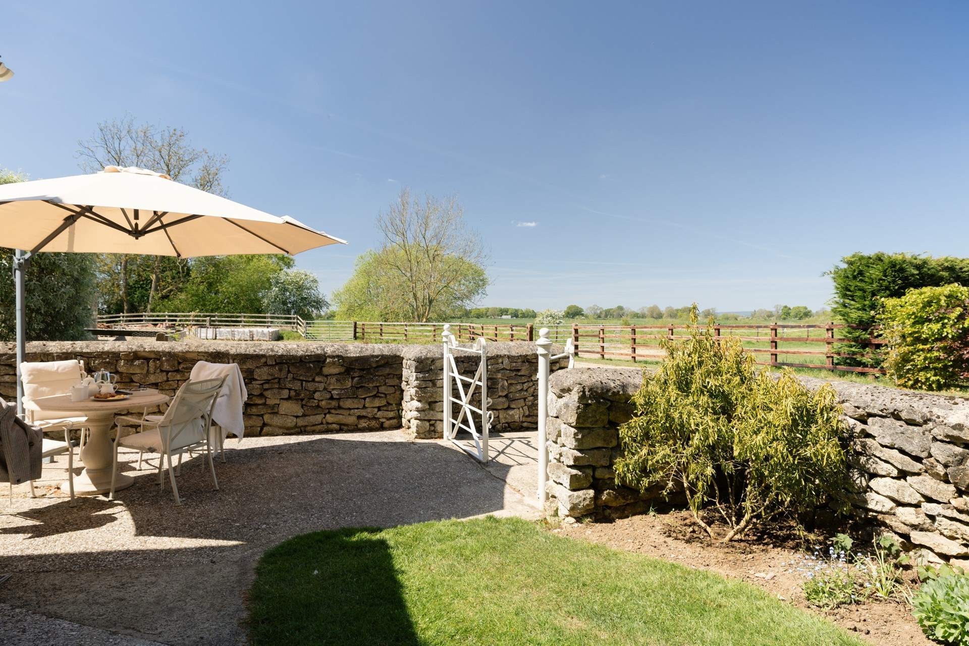 Dine outside looking over the beautiful countryside.