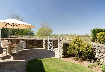 Dine outside looking over the beautiful countryside.