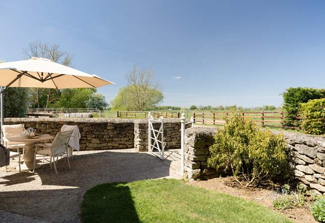 Dine outside looking over the beautiful countryside.
