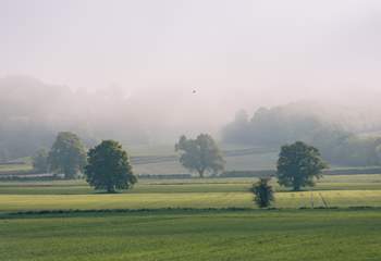 The vale of York shrouded in early morning mist.