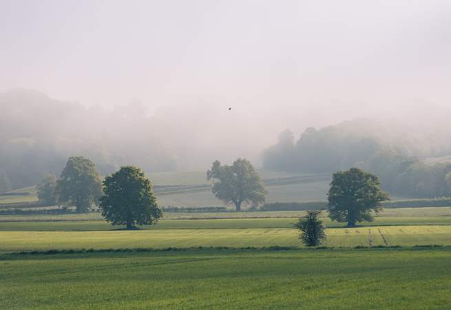 The vale of York shrouded in early morning mist.