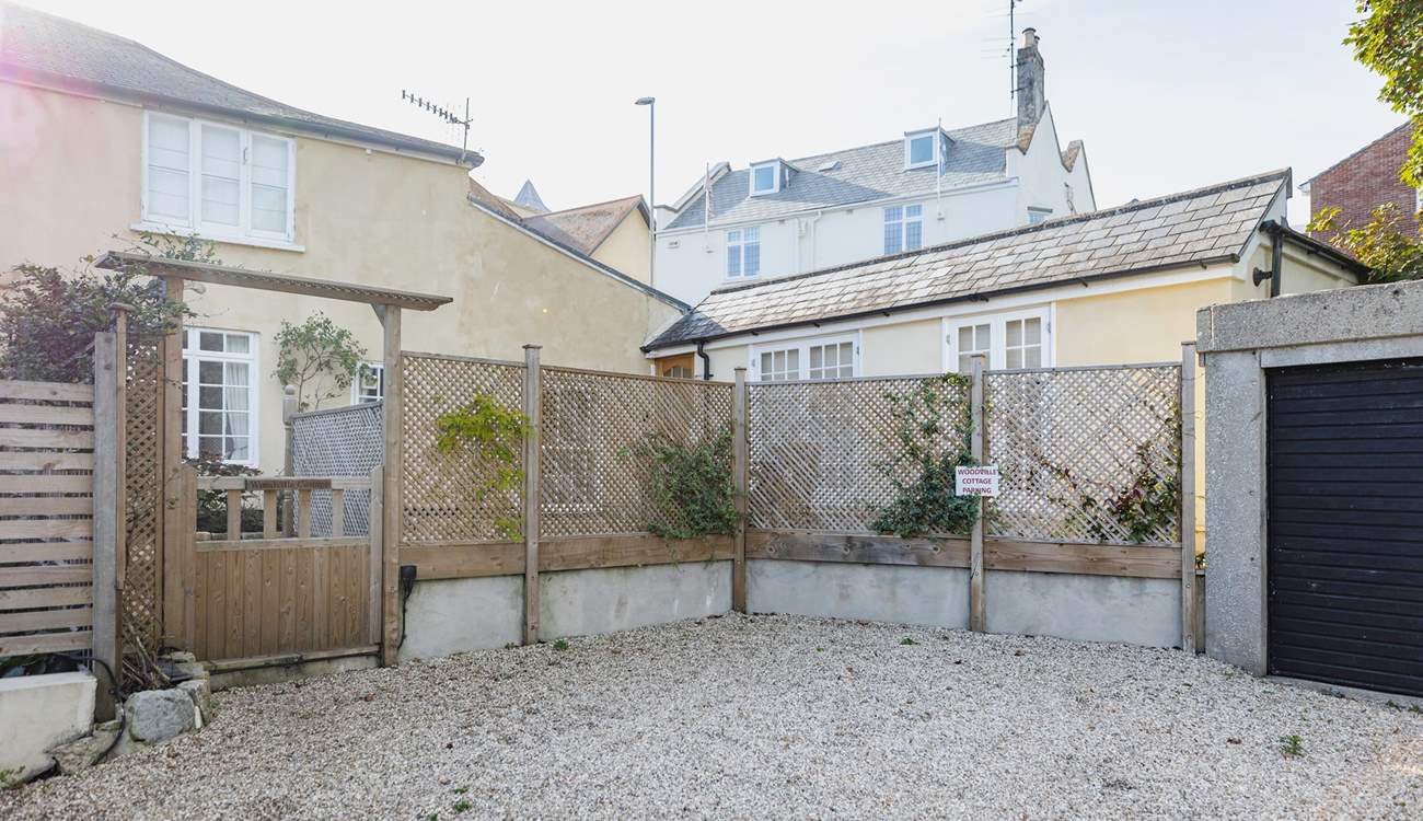 Pull up into the parking spot right by the cottage.