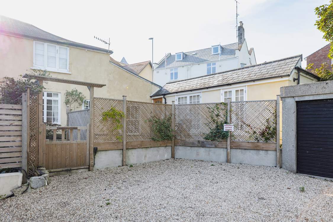 Pull up into the parking spot right by the cottage.