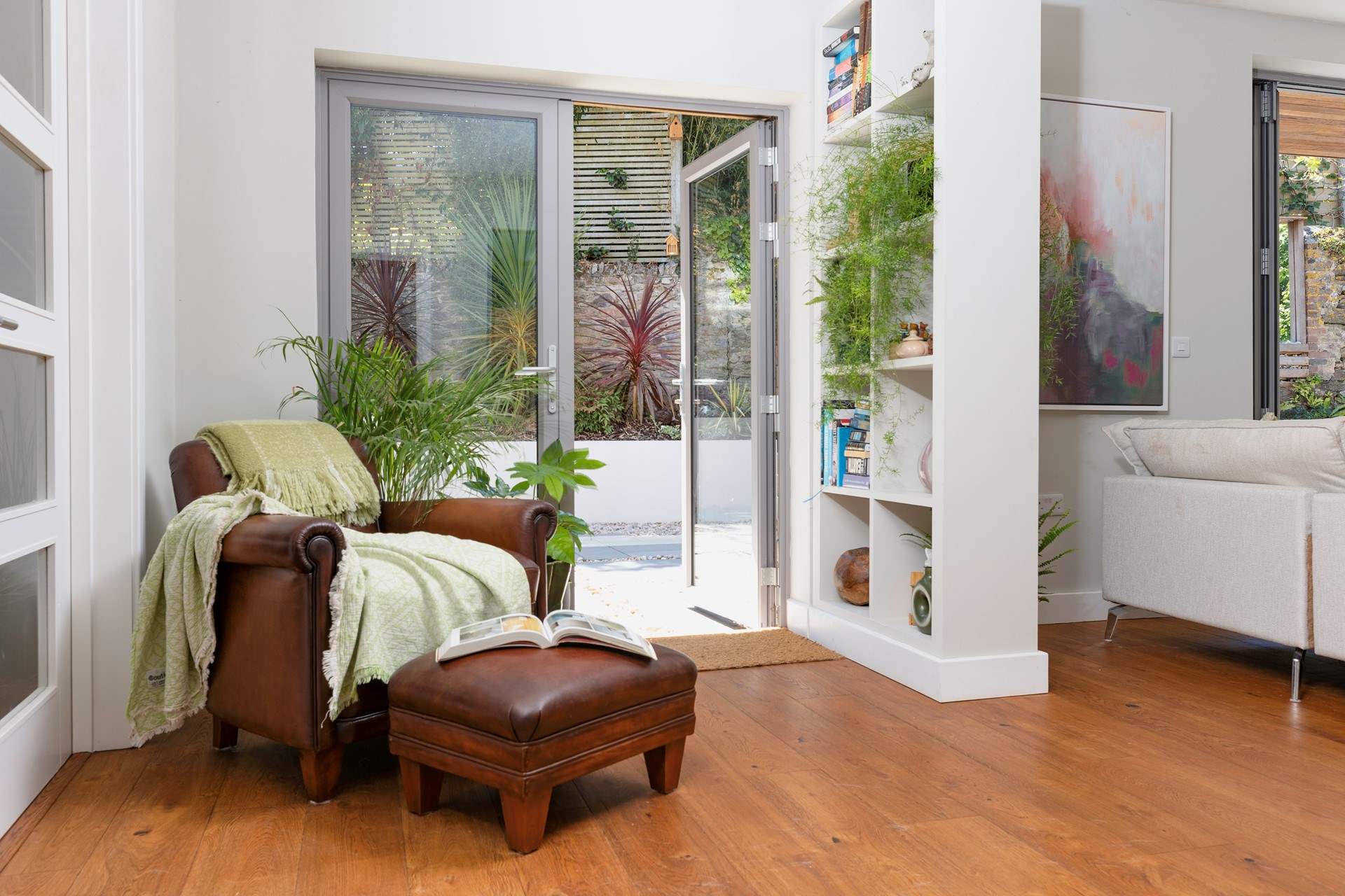 There is luscious greenery everywhere you look in this stunning retreat.