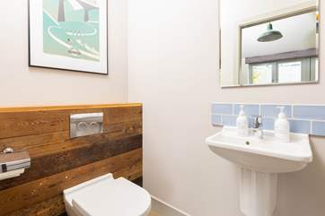 The downstairs cloakroom is situated in the entrance hall.