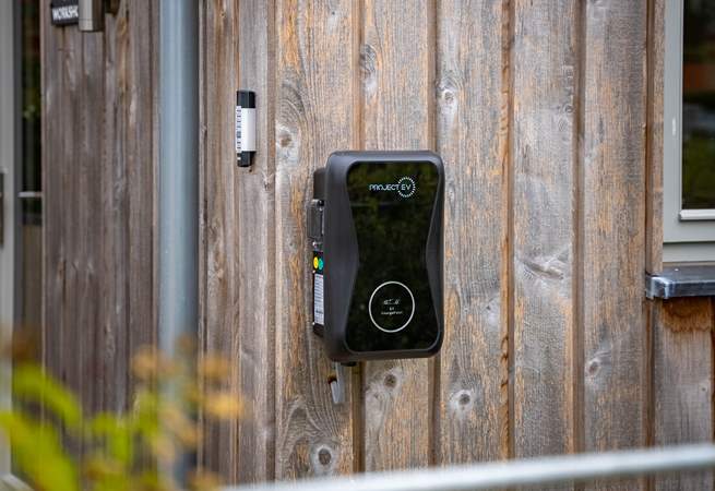 The electric car charging point.