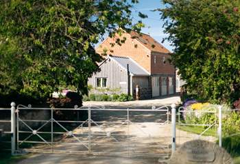 Through the electric gates to your holiday home.
