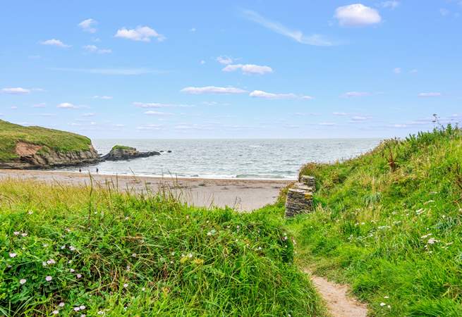 Follow the footpath to beautiful Ayrmer Cove.