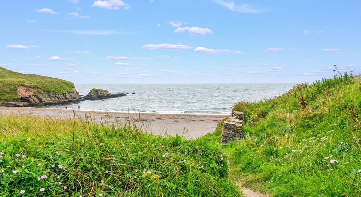 Follow the footpath to beautiful Ayrmer Cove.