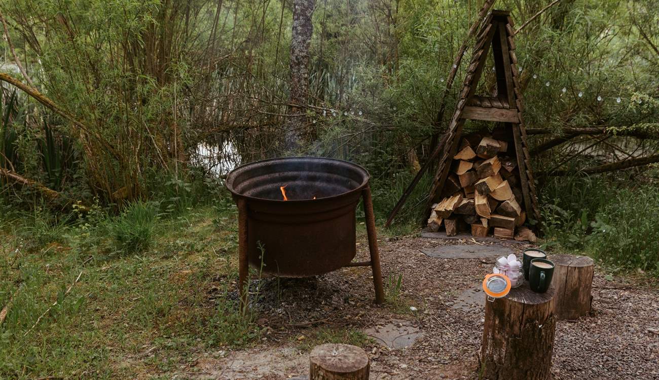 Enjoy hot chocolates and toasted marshmallows fireside. 