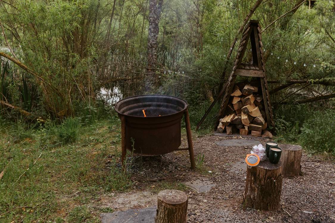 Enjoy hot chocolates and toasted marshmallows fireside.