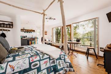 Natural light floods through the open space.