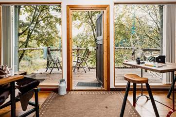 The open windows really allow you to immerse yourself in nature's paradise.