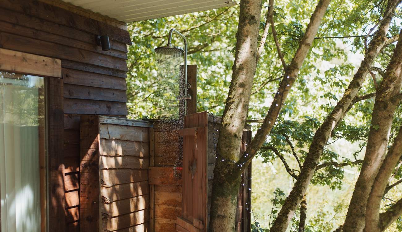 As dawn calls, start the day by showering in the open air.