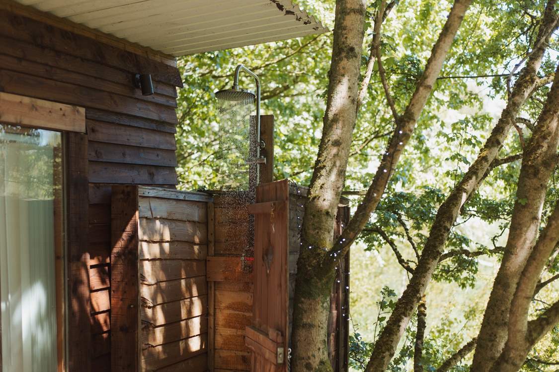 As dawn calls, start the day by showering in the open air.