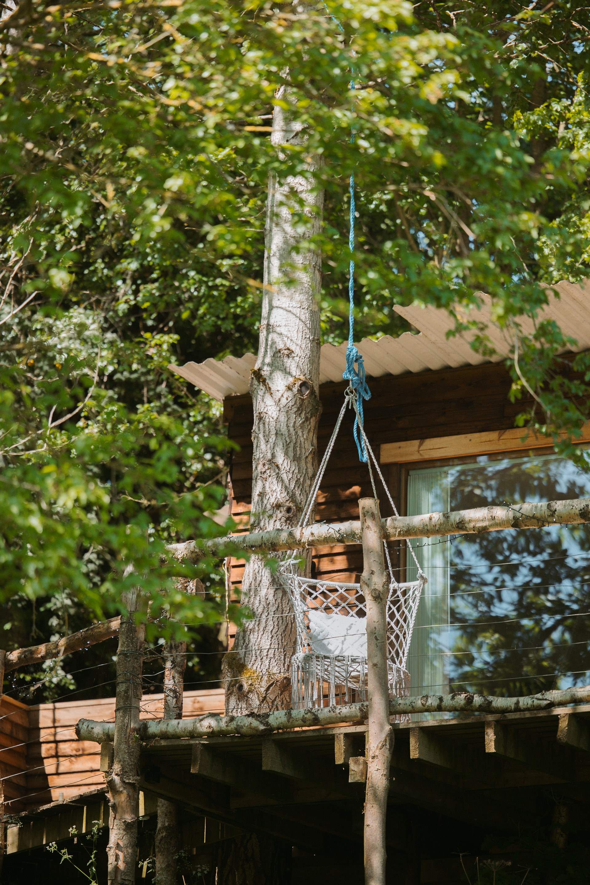 The swing seat is an idyllic spot to sit and relax whilst wrapped in nature.