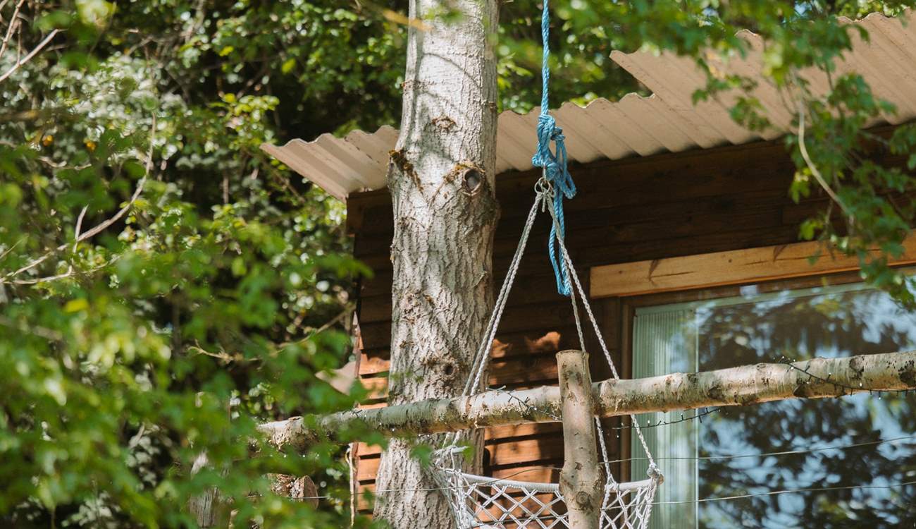 The swing seat is an idyllic spot to sit and relax whilst wrapped in nature.