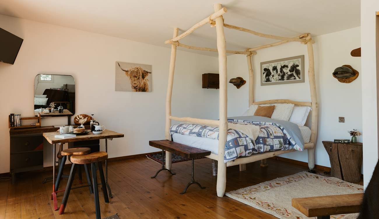 Quirky, handcrafted furniture fills the treehouse, making it the most unique retreat. 