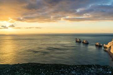 Spend the afternoon at The Needles and take in the sunset.