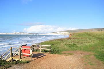 Head to Compton Bay, a stunning beach with wonderful cliff walks.