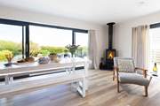 The cosy wood-burner is perfect for cooler months.