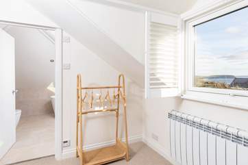 The first floor bedroom has quite a view!