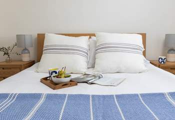 The bedrooms have comfy beds and lovely linens for a great night's sleep.