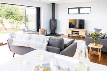 The wood-burner will keep you cosy during cooler months.