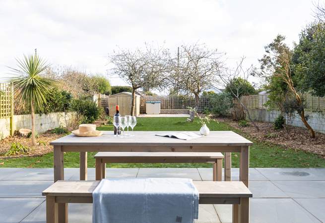 Sit in the Cornish sunshine and enjoy the peaceful garden.