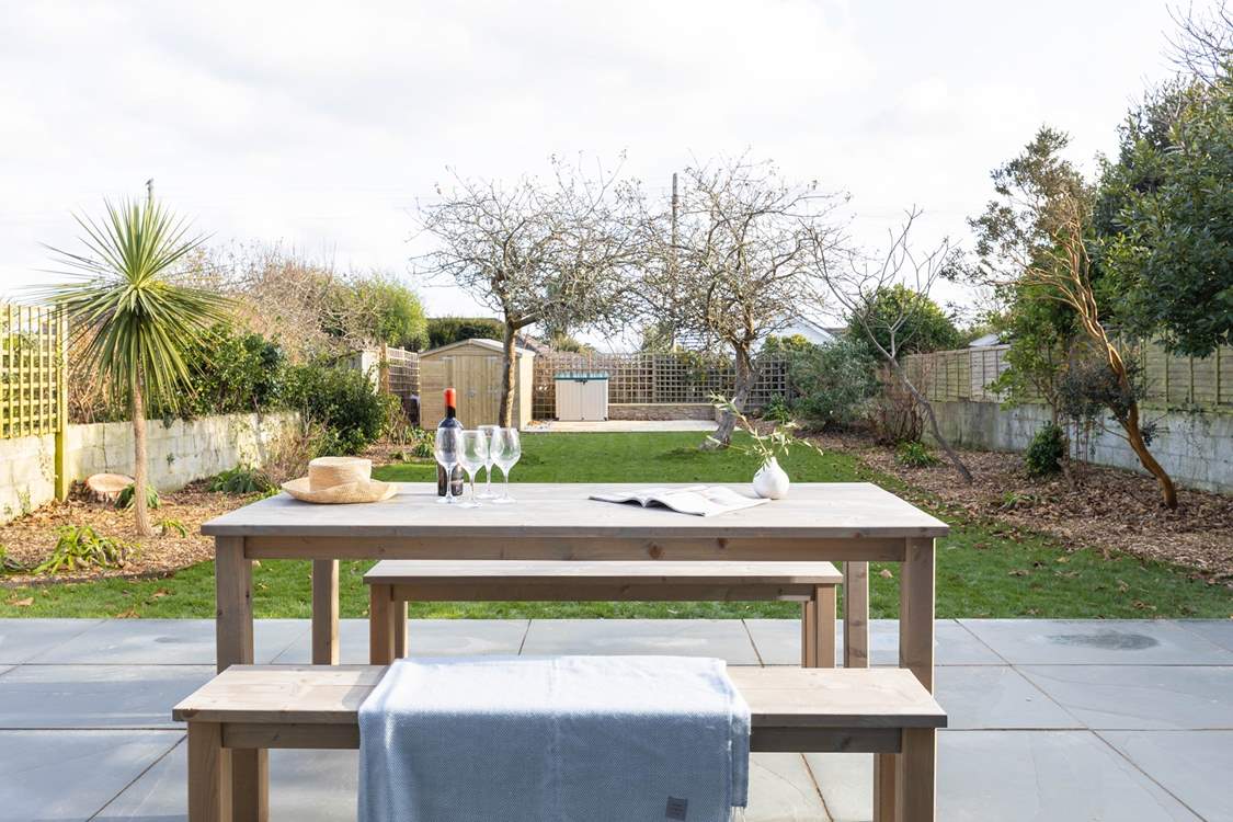 Sit in the Cornish sunshine and enjoy the peaceful garden.