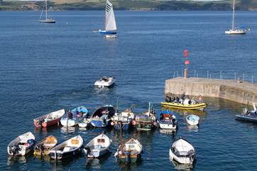 Bobbing boats in the pretty harbour.