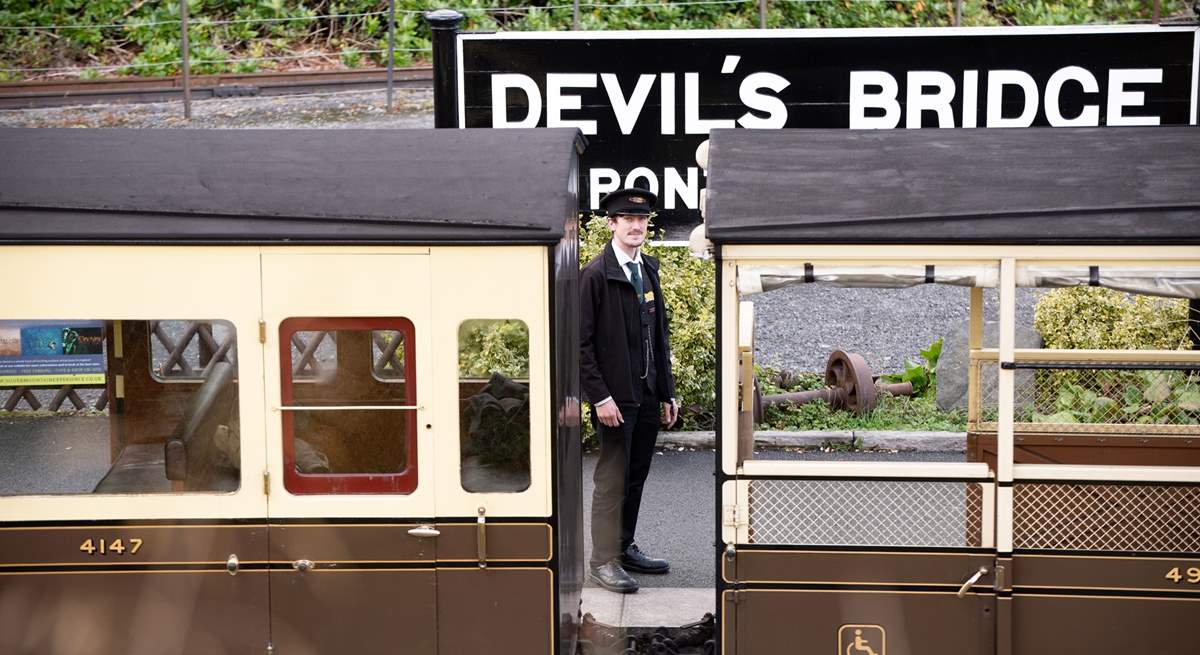 The Vale of Rheidol Railway is close by and offers a truly immersive experience. Enjoy a scenic trip through ancient woodlands to Devil's Bridge and through to the Cambrian Mountains. 