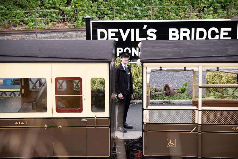 The Vale of Rheidol Railway is close by and offers a truly immersive experience. Enjoy a scenic trip through ancient woodlands to Devil's Bridge and through to the Cambrian Mountains. 