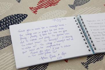 Lovely comments found in the guest book.
