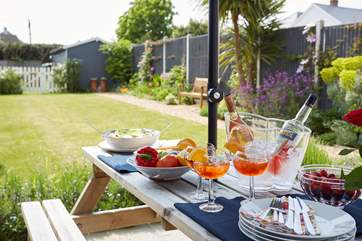 Outdoor dining in a perfect location.