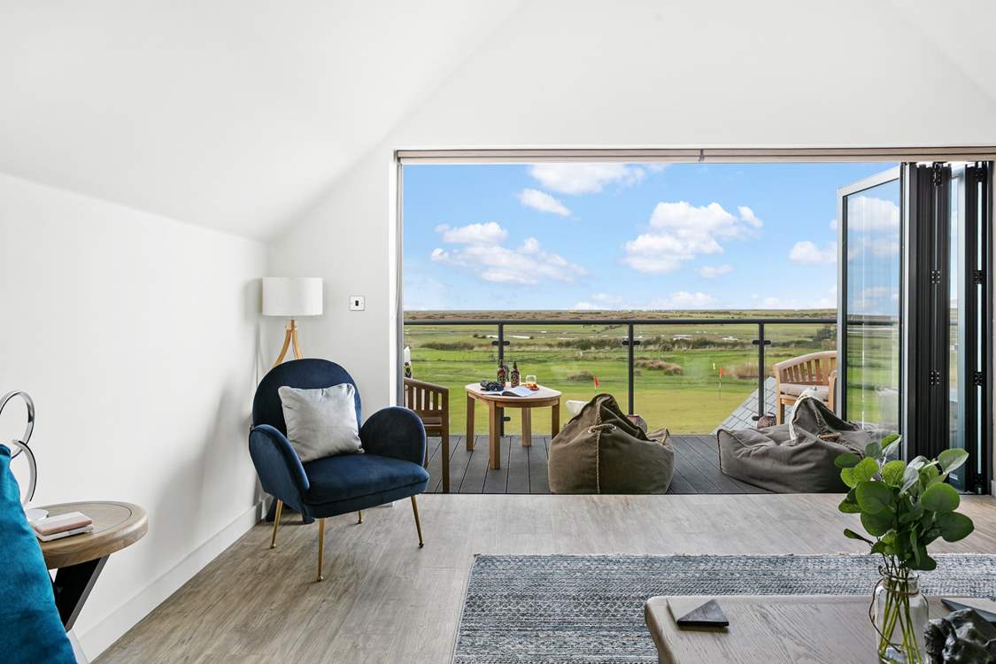 Open up the bi-folding doors to enjoy the fresh Devonshire air and of course the views!