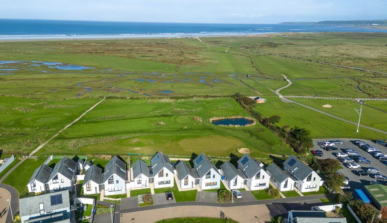 The property is only a short walk away from Westward Ho! beach via the private path to the left of the houses. 