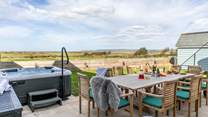 There are brilliant views from the garden out to sea.