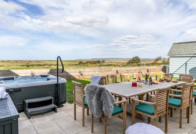 There are brilliant views from the garden out to sea.