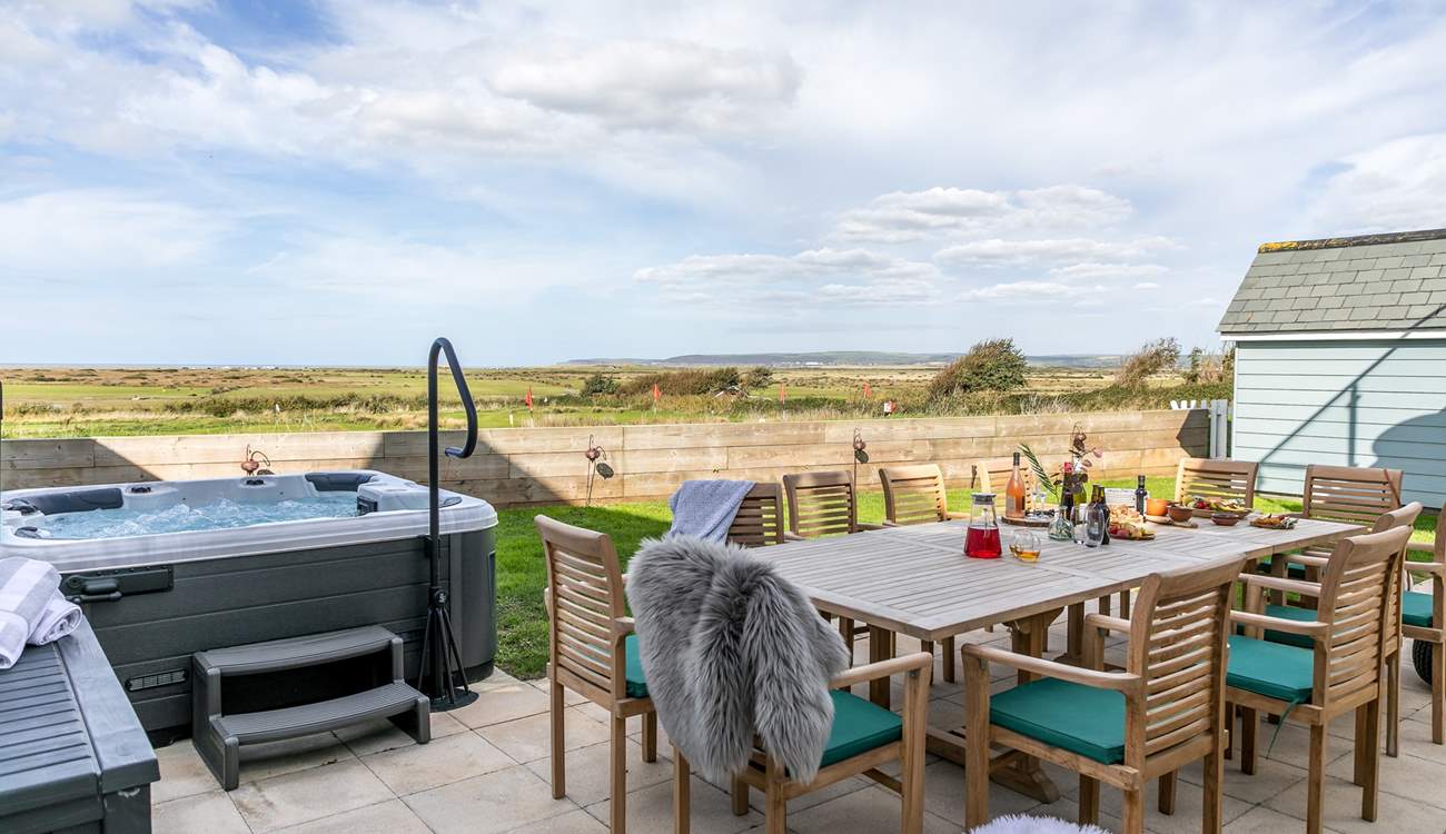 There are brilliant views from the garden out to sea.