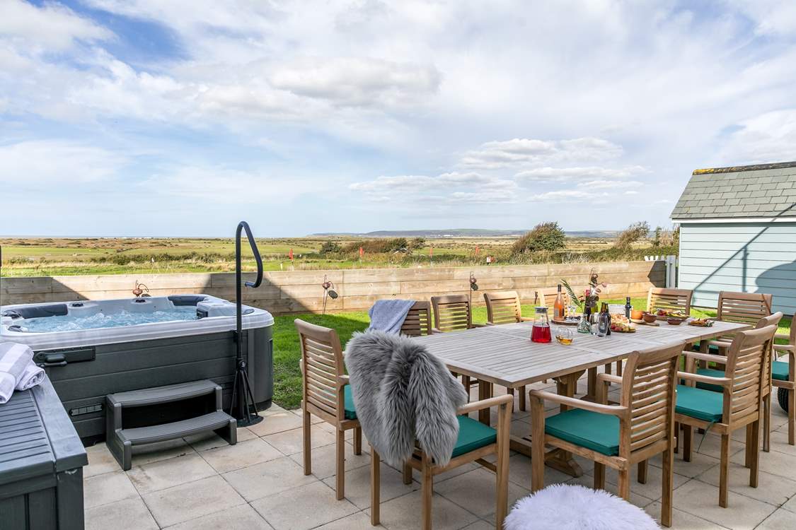 There are brilliant views from the garden out to sea.