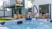 Unwind after a big day of adventures in the inviting hot tub.