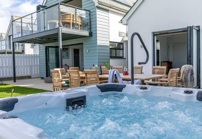 Unwind after a big day of adventures in the inviting hot tub.