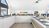 Large windows flood the space with natural light.